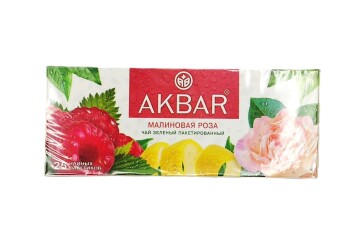 Акбар Чай зеленый малиновая роза 25*1,5г Россия