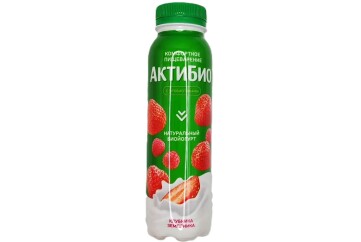 Актибио биойогурт питьевой клубника земляника 1,5% 260гр Россия