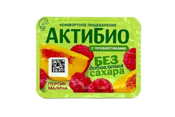 Актибио Биойогурт Персик малина 3% 130гр Россия