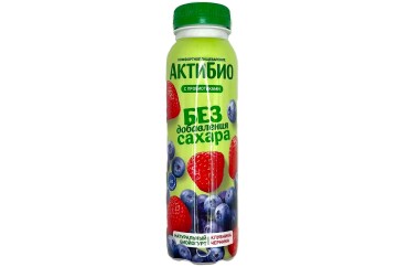 Актибио биойогурт питьевой клубника и черника 1,5% 260гр Россия