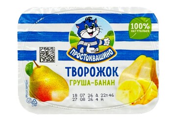 Простоквашино Творожок груша банан 3,6% 110г Россия 