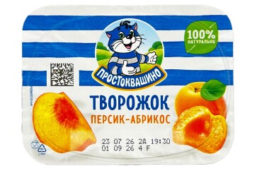 Простоквашино Творожок персик абрикос 3,6% 110г Россия 