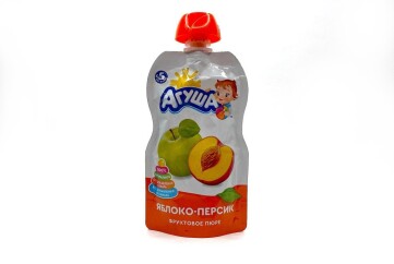 Агуша Пюре Я Сам! 90г дой-пак Россия (яблоко-персик)