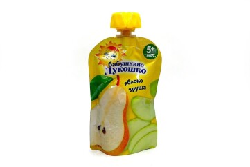Бабушкино лукошко Пюре 90г д/п Россия (груша и яблоко)