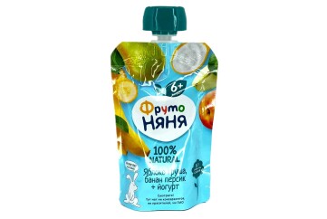 Фруто НяНя Пюре 90г д/п Россия (ябл груш банан перс йогурт)