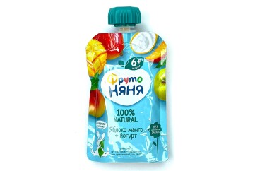 Фруто НяНя Пюре 90г д/п Россия (яблоко, манго с йогуртом)