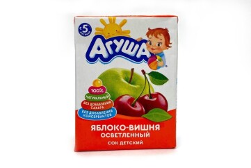 Агуша Сок  200мл т/п Россия (яблочно-вишневый осветленный)