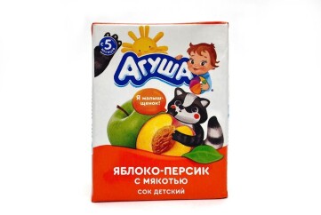 Агуша Сок  200мл т/п Россия (яблочно-персиковый с мякотью)