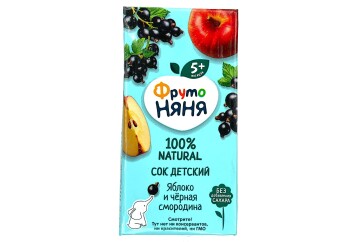 Фруто НяНя Сок 200мл т/п Россия (яблоко и черная смородина)