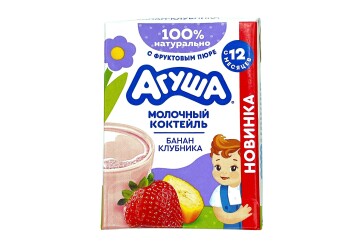 Агуша коктейль молочный Клубника Банан 190мл Россия