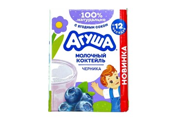 Агуша коктейль молочный Черника 190мл Россия