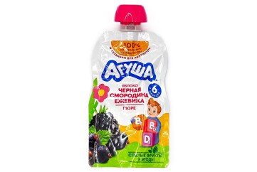 Агуша пюре Укрепляйка 80г Россия (Ябл-черн.Смор-Ежев)