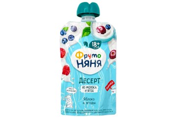 Фруто Няня десерт 90г Россия (яблоко и ягоды)