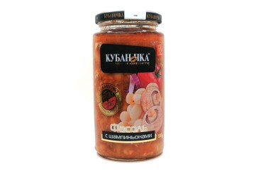 Кубаночка Фасоль с шампиньонами 370г с/б Россия