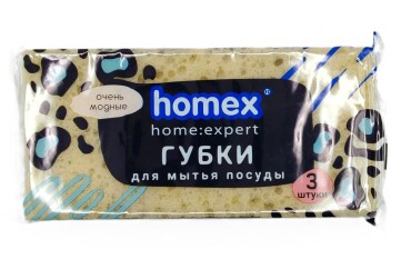 Хомек  Губка д/посуды 3шт  Россия