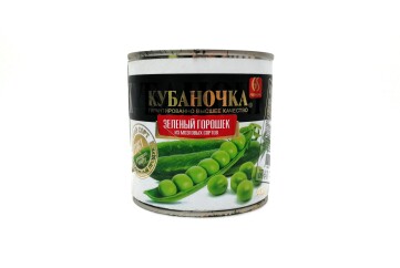 Кубаночка Горошек зеленый высший сорт 400г ж/б Россия