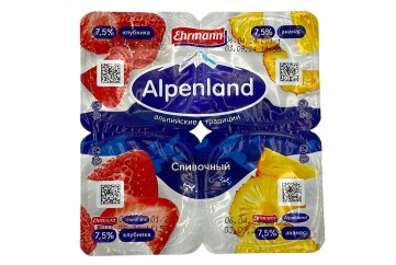 Альпенленд продукт йогуртный 7,5% 95г Россия (ананас-клубника)