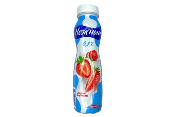 Нежный Напиток йогуртный 0,1% 285г Россия (с соком клубники )