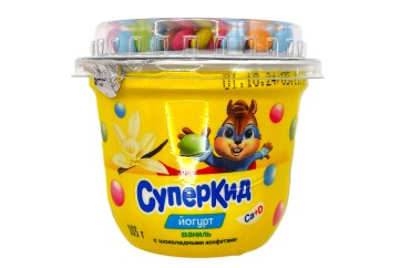 Савушкин СуперКид йогурт 103 г Беларусь (ваниль конфеты)