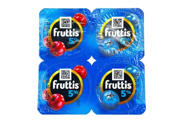 Фруттис Продукт йогуртный Сливочное лакомство 5% 115г Россия (вишня+черника )