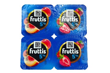 Фруттис Продукт йогуртный Сливочное лакомство 5% 115г Россия (клубника-персик)