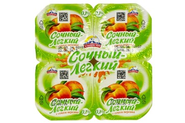 Альпенгурт Продукт йогуртный с соком персика сочный легкий 0,1% 95г Россия
