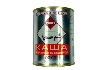 Бурятмясопром Каша гречневая со свининой 340г ж/б Россия