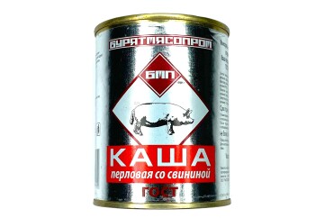 Бурятмясопром Каша перловая со свининой 340г ж/б Россия
