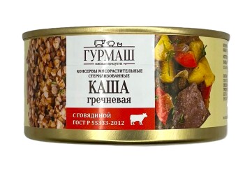 Гурмаш Каша гречневая с говядиной 325г ж/б Россия