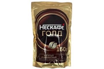 Нескафе Голд Кофе натуральный растворимый 160 г м/у Россия