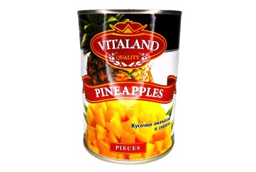 Знаток Ананасы кусочки в сиропе 565мл ж/б Вьетнам
