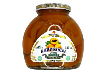 Золотая долина Абрикосы половинки в сиропе 580мл ст/б Китай
