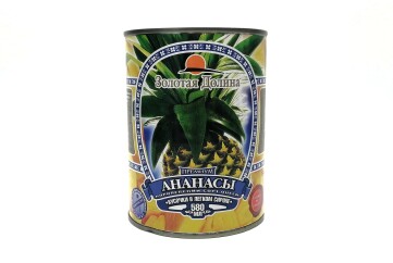 Золотая долина Компот Ананасы кусочки 580мл ж/б Вьетнам