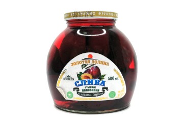 Золотая долина Слива половинки в легком сиропе 580мл с/б  Китай