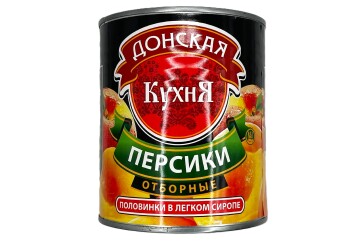 Донская кухня Персики половинки в сиропе 850мл ж/б Россия