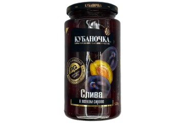 Кубаночка Компот Слива в легком сиропе 520г с/б Россия