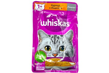 Вискас Корм для кошек 75гр м/у Россия (паштет курица индейка )