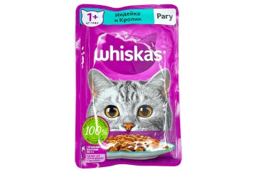 Вискас Корм для кошек 75гр м/у Россия (рагу индейка кролик)
