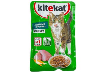 Китекет Корм д/кошек 85г м/уп. Россия (нежный  кролик в соусе)