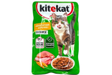 Китекет Корм д/кошек 85г м/уп. Россия (с курицей в соусе)