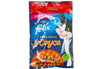 Феликс Корм д/кошек говядина томат 75г м/уп. Россия