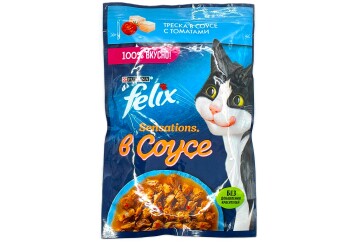 Феликс Корм д/кошек треска в соусе с томатом 75г м/уп. Россия