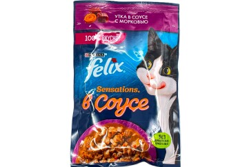 Феликс Корм д/кошек утка морковь 75г м/уп. Россия