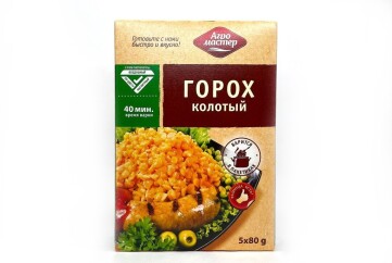 Агро мастер Горох колотый 5*80 пак 400гр Россия