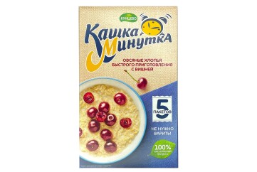 Кашка Минутка Хлопья овсяные 215г к/к Россия (с вишней)
