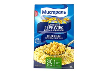 Мистраль Хлопья геркулес цельнозерновой Алтайский  400г к/к Россия