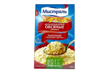Мистраль Хлопья овсяные цельнозерновые 400г к/к Россия