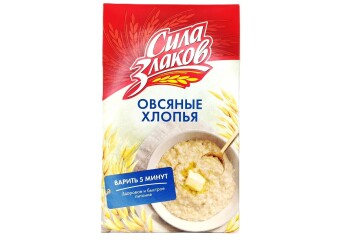 Сила злаков Хлопья овсяные 400г к/к Россия