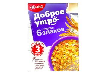 Увелка Хлопья 6-ти зерновые 350г Россия