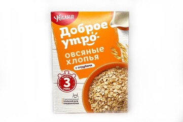 Увелка Хлопья овсяные быстрые с отрубями 400г Россия